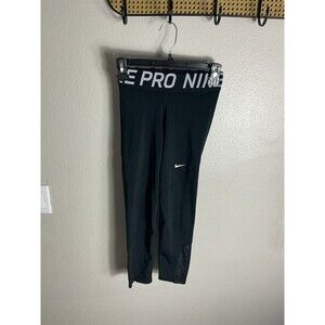 Nike Pro Swoosh Logo Crop Training Tights AO9972-010 Black Gym Women’s Sz Small